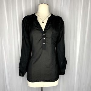 Black Chiffon Blouse Top
